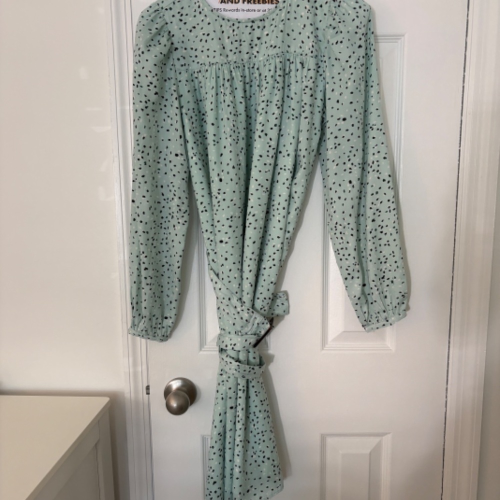 NEW Ann Taylor Puff Sleeve belted dress XS